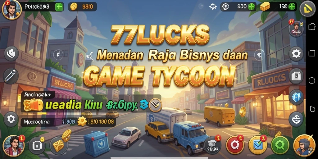 Screenshot 77LUCKS menampilkan gameplay seru dan interaksi bisnis.