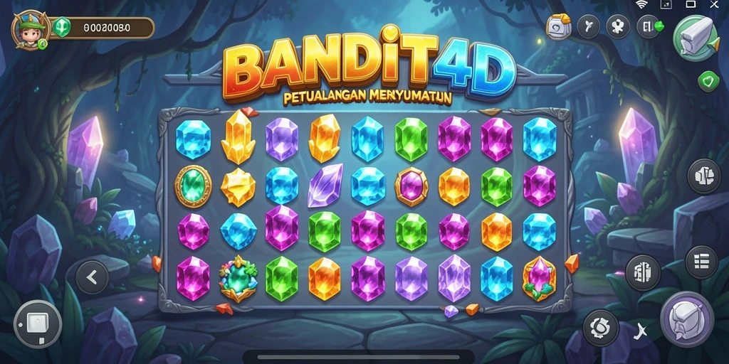 Tampilan gameplay BANDIT4D yang menarik dan penuh warna.
