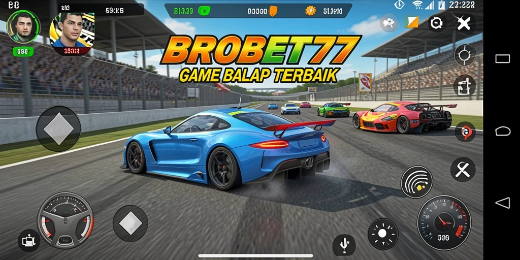 Tampilan gameplay menegangkan dalam BROBET77 yang penuh aksi balap.