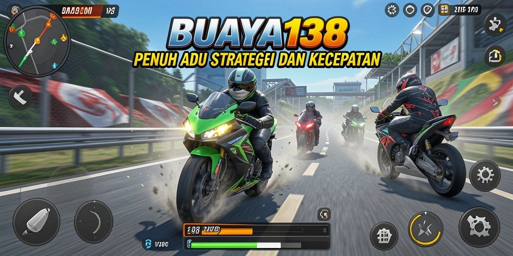 Gameplay seru dan menegangkan dari BUAYA138 di trek balap.