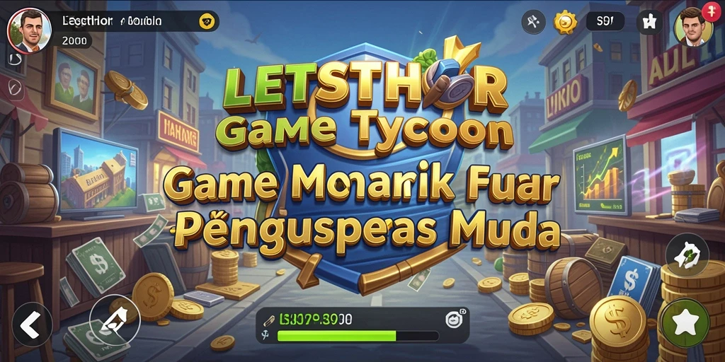 Tangkapan layar gameplay LETSTHOR dengan visual menarik dari simulasi bisnis.