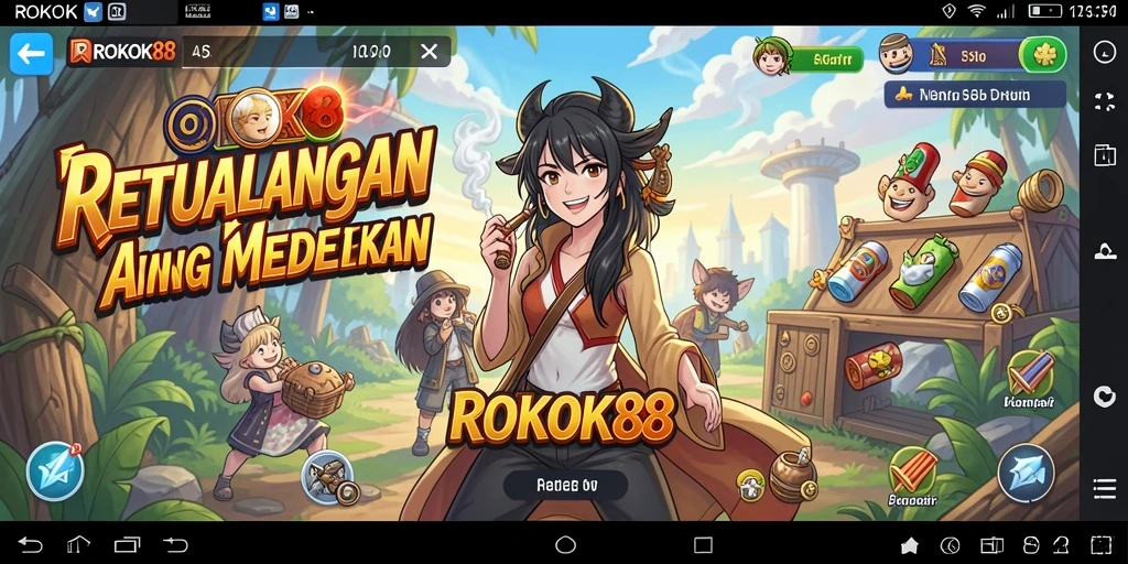 Screenshot gameplay ROKOK88 menampilkan aksi pertarungan karakter Anime.