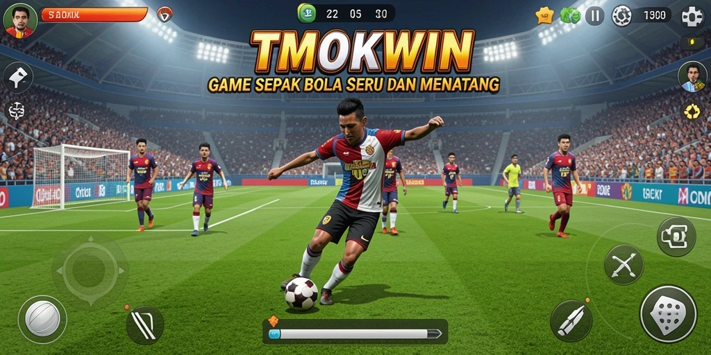 Screenshot gameplay TMOKWIN menampilkan momen seru di lapangan.