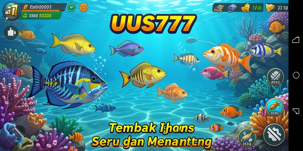 Screenshot gameplay UUS777 yang menunjukkan aksi Tembak Ikan yang mendebarkan.