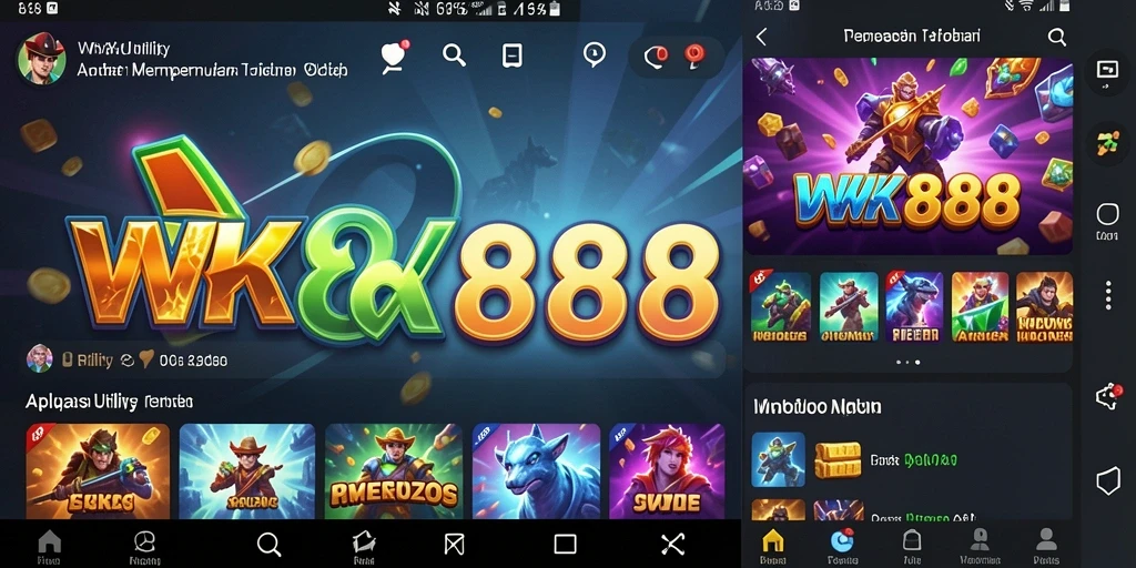 Tampilan utama aplikasi WK888 dengan fitur pengingat dan catatan.