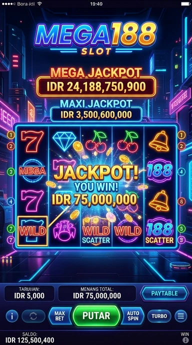 Tampilan antarmuka pengguna mega188 yang intuitif.